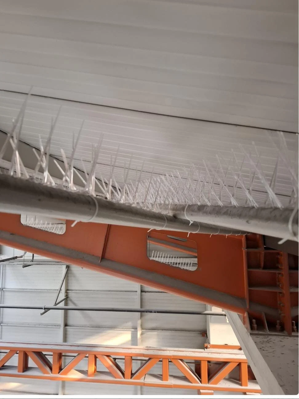 Fabrika tavan taşıyıcısında kuş konmaz tel