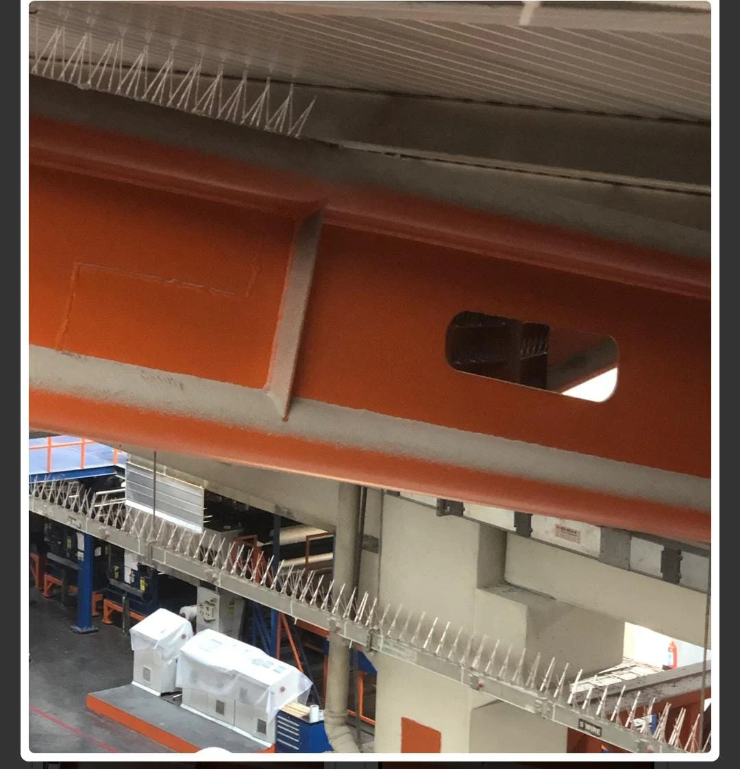 Sanayi yapısında kuş tüneme engelleyici tel uygulaması